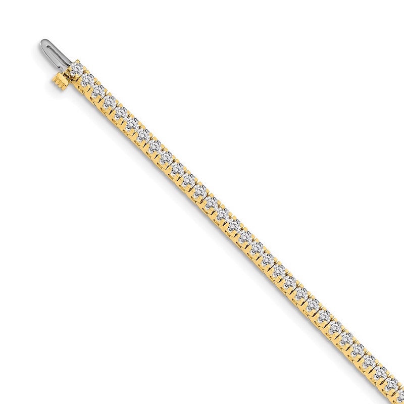 Quality Gold 14k Yellow Gold AAA Diamond Tennis Bracelet