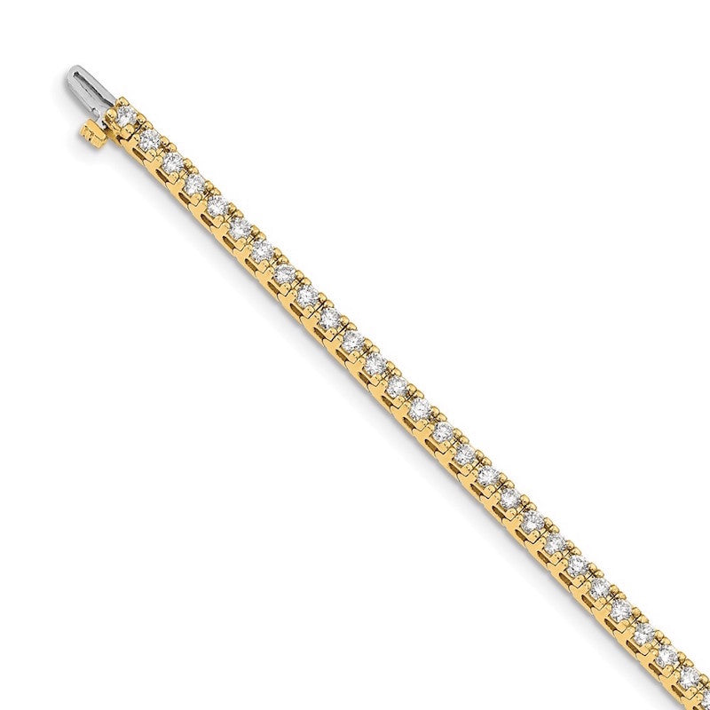 Quality Gold 14k Yellow Gold AAA Diamond Tennis Bracelet