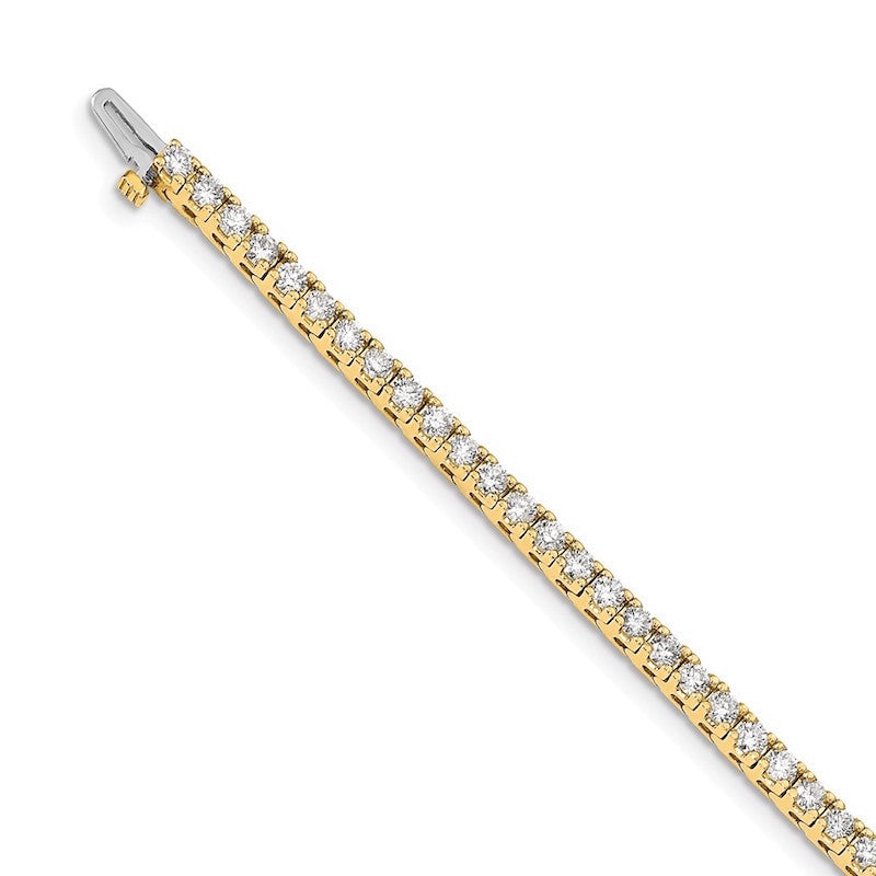 Quality Gold 14k Yellow Gold 2.7mm Diamond Tennis Bracelet