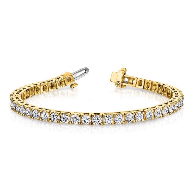 Quality Gold 14k Yellow Gold AAA Diamond Tennis Bracelet