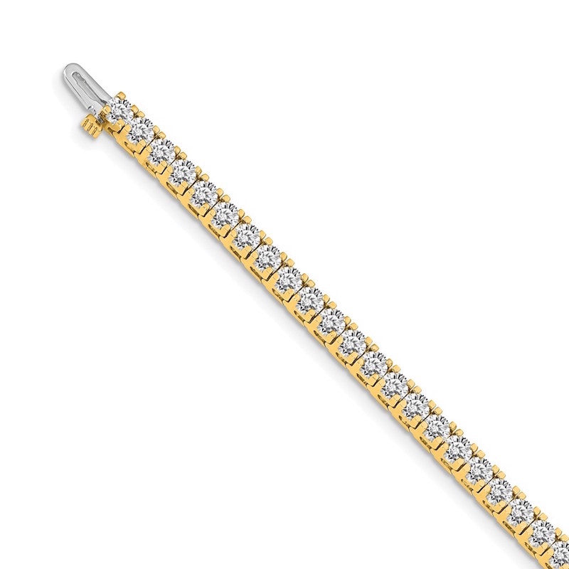 Quality Gold 14k Yellow Gold AAA Diamond Tennis Bracelet