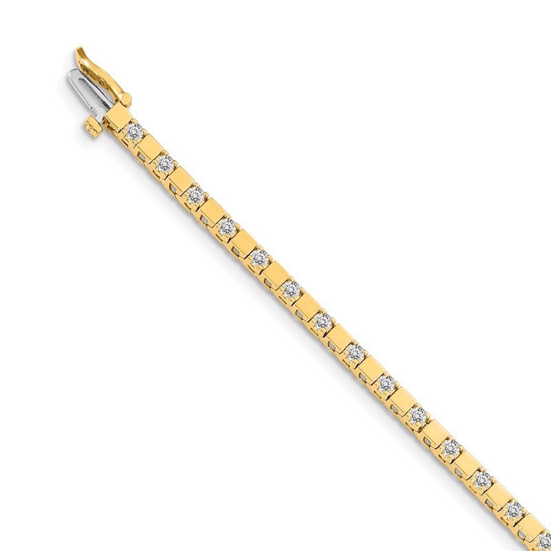 Quality Gold 14k Yellow Gold AA Diamond Tennis Bracelet