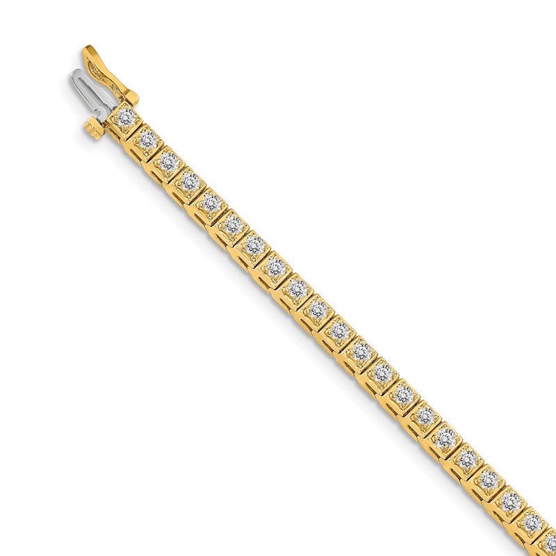 Quality Gold 14k Yellow Gold AA Diamond Tennis Bracelet