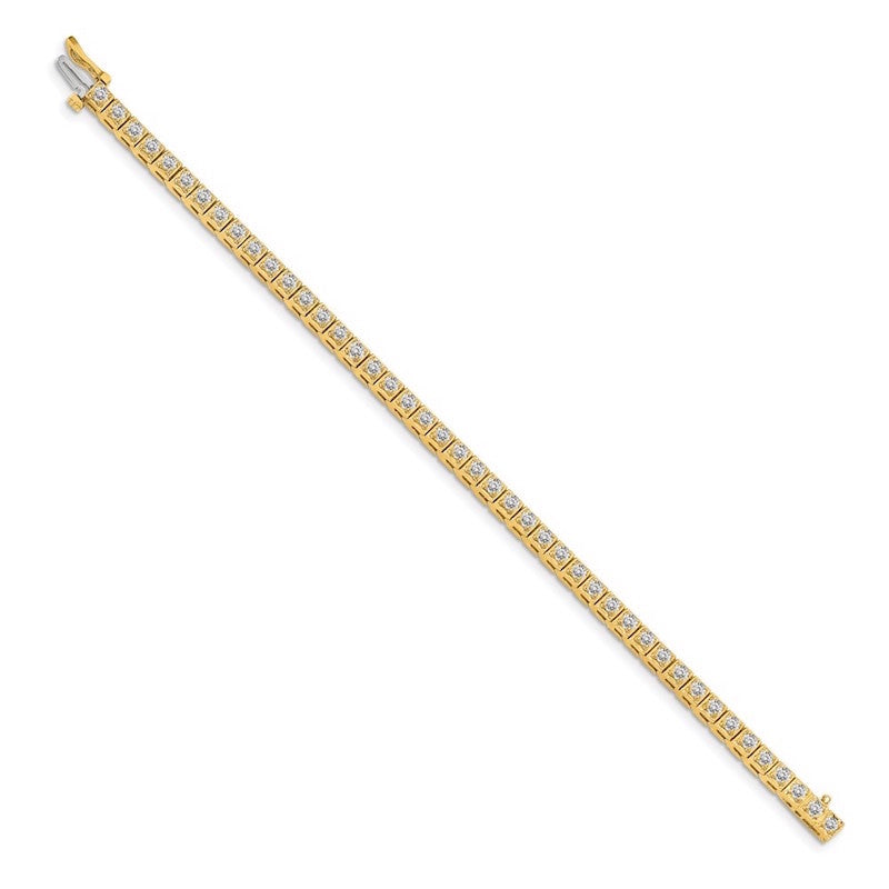 Quality Gold 14k Yellow Gold 2.2mm Diamond Tennis Bracelet