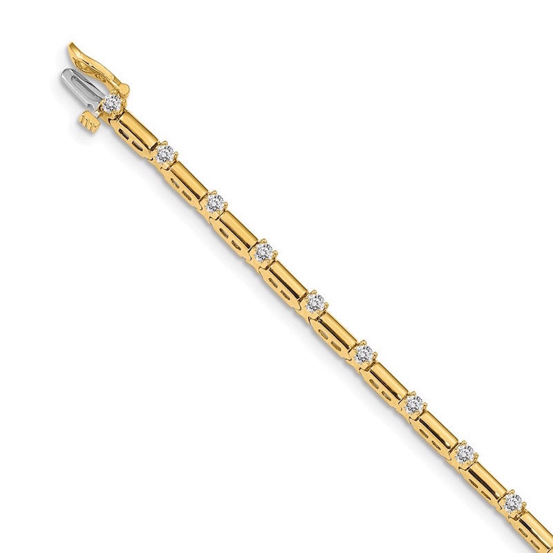 Quality Gold 14k Yellow Gold AAA Diamond Tennis Bracelet