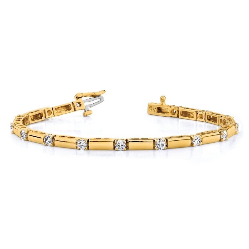 Quality Gold 14k Yellow Gold A Diamond Tennis Bracelet