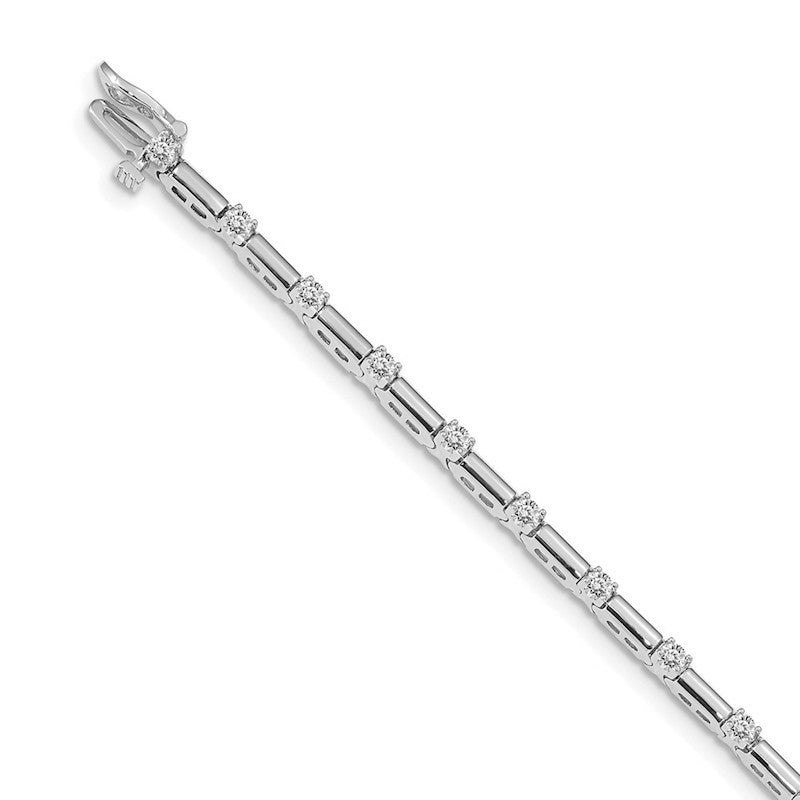 Quality Gold 14k White Gold AAA Diamond Tennis Bracelet