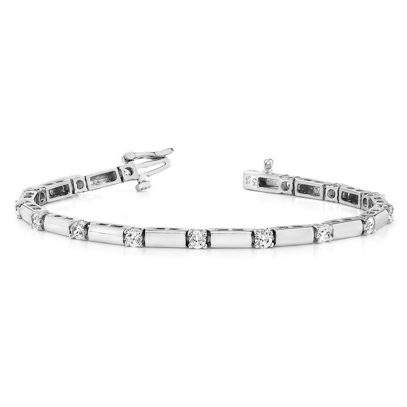 Quality Gold 14k White Gold AAA Diamond Tennis Bracelet