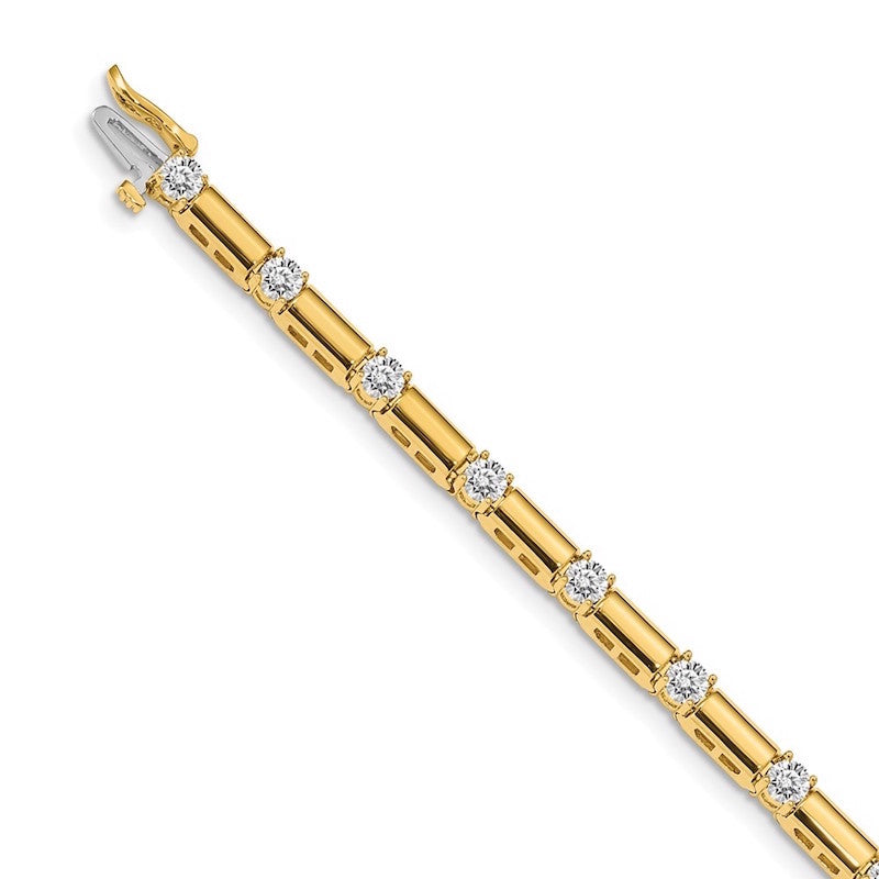 Quality Gold 14k Yellow Gold AAA Diamond Tennis Bracelet