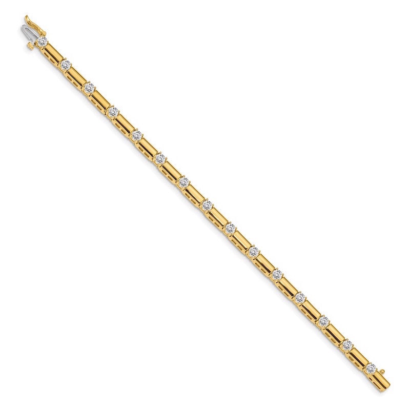 Quality Gold 14k Yellow Gold AA Diamond Tennis Bracelet