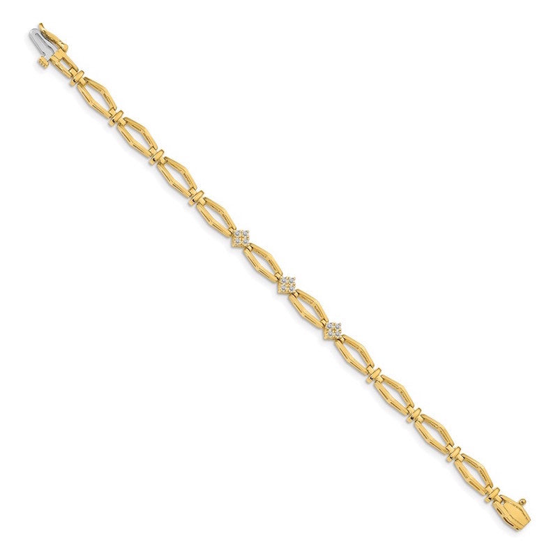 Quality Gold 14k Yellow Gold AAA Diamond Tennis Bracelet