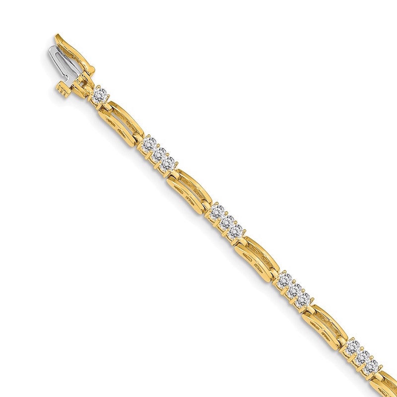 Quality Gold 14k Yellow Gold AAA Diamond Tennis Bracelet