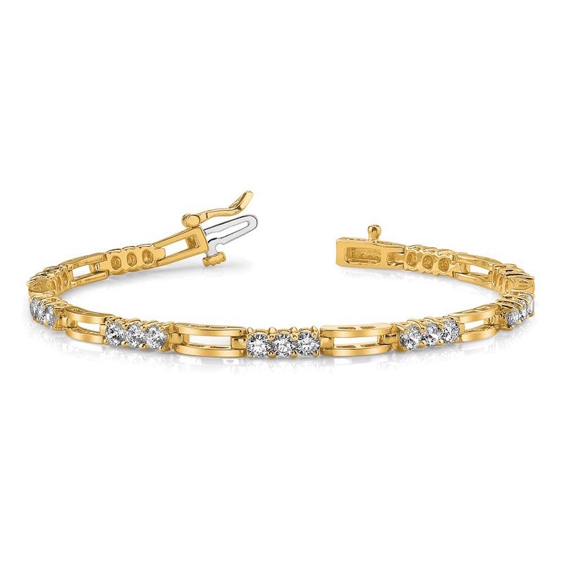 Quality Gold 14k Yellow Gold AAA Diamond Tennis Bracelet