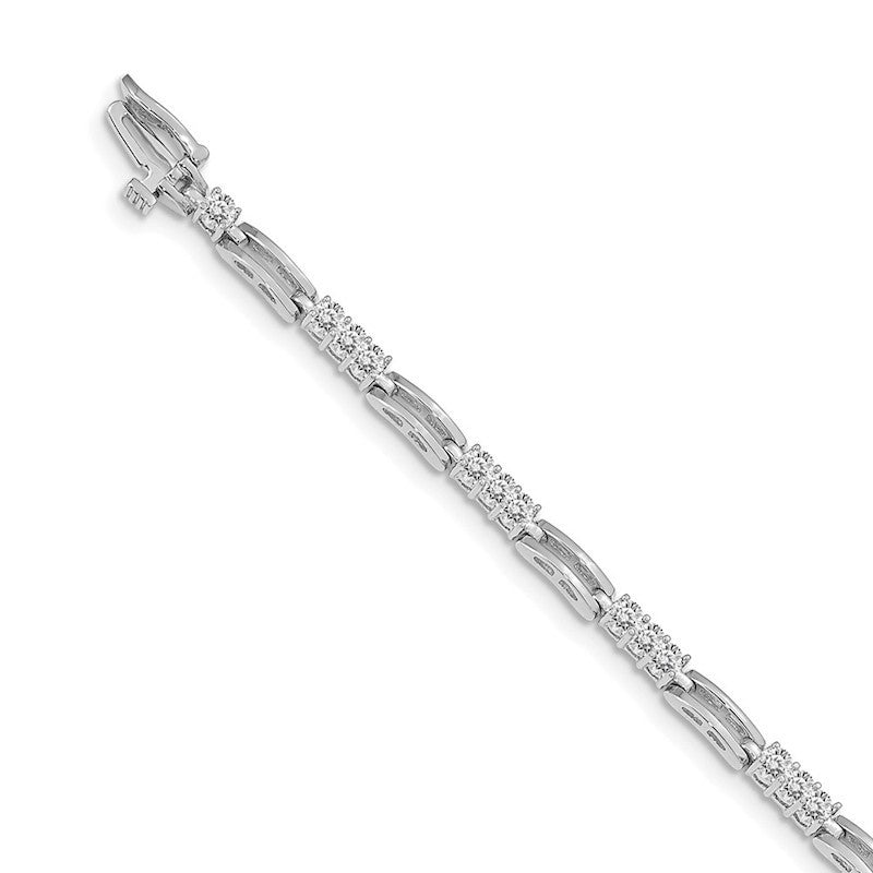 Quality Gold 14k White Gold AA Diamond Tennis Bracelet