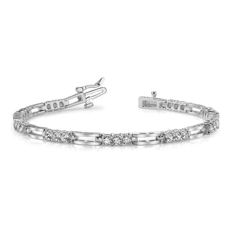 Quality Gold 14k White Gold A Diamond Tennis Bracelet