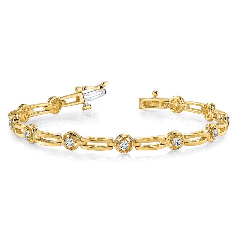 Quality Gold 14k Yellow Gold VS Diamond Tennis Bracelet