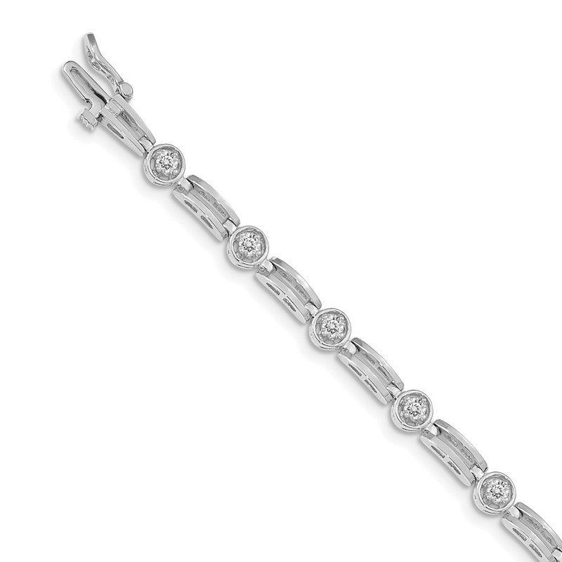 Quality Gold 14k White Gold AA Diamond Tennis Bracelet