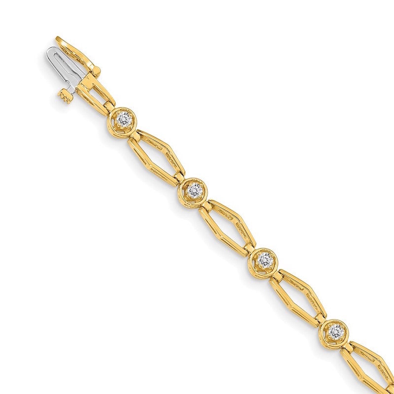 Quality Gold 14k Yellow Gold AAA Diamond Tennis Bracelet