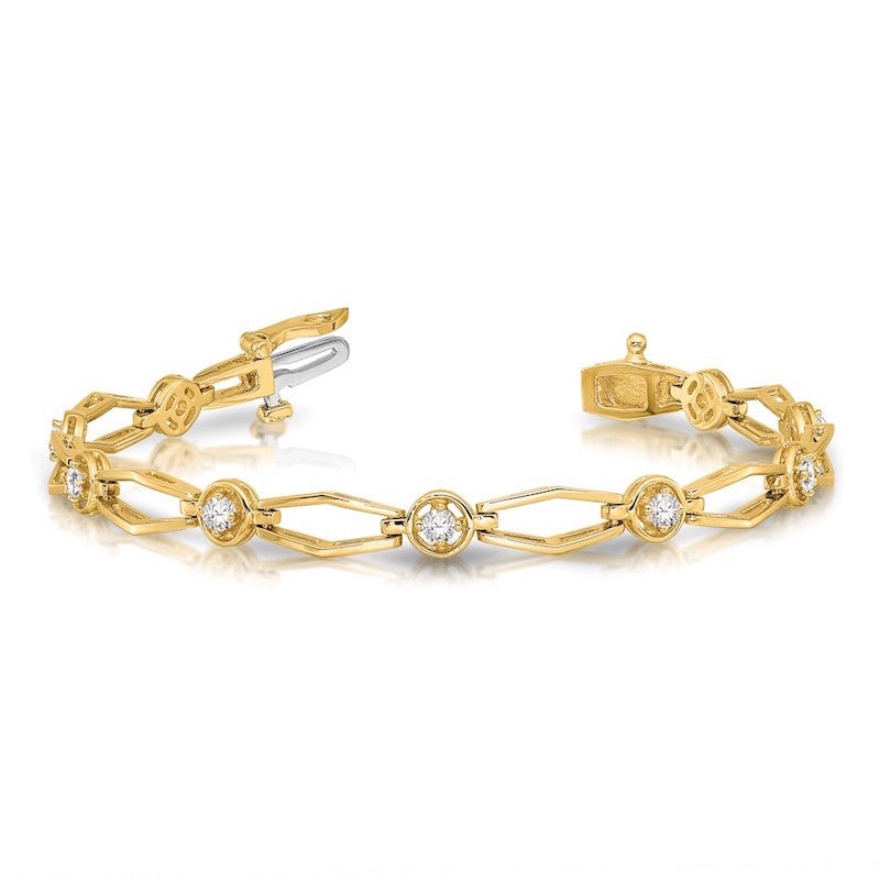 Quality Gold 14k Yellow Gold AAA Diamond Tennis Bracelet