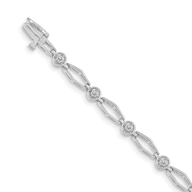 Quality Gold 14k White Gold AAA Diamond Tennis Bracelet