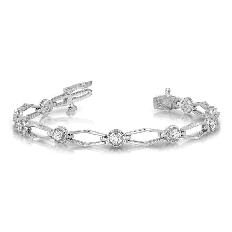 Quality Gold 14k White Gold AAA Diamond Tennis Bracelet