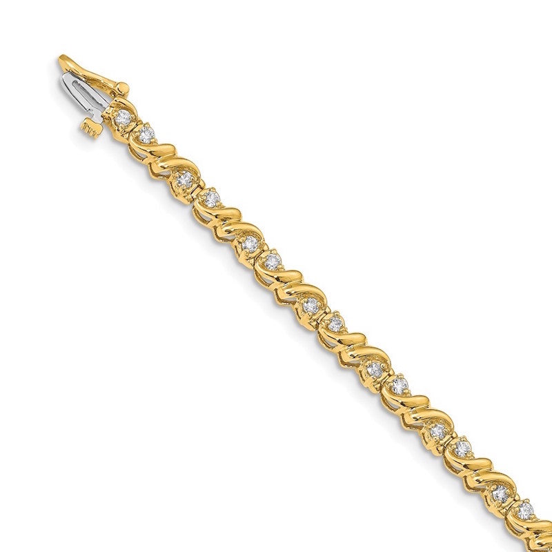 Quality Gold 14k Yellow Gold AAA Diamond Tennis Bracelet