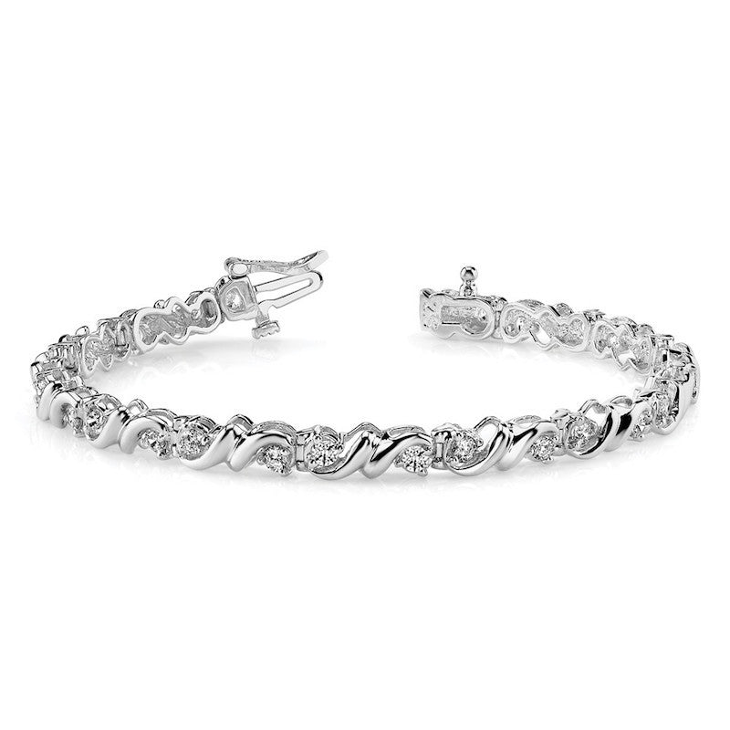 Quality Gold 14k White Gold AAA Diamond Tennis Bracelet