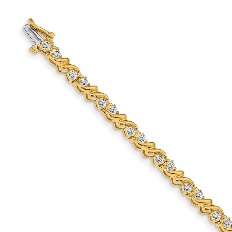 Quality Gold 14k Yellow Gold AA Diamond Tennis Bracelet