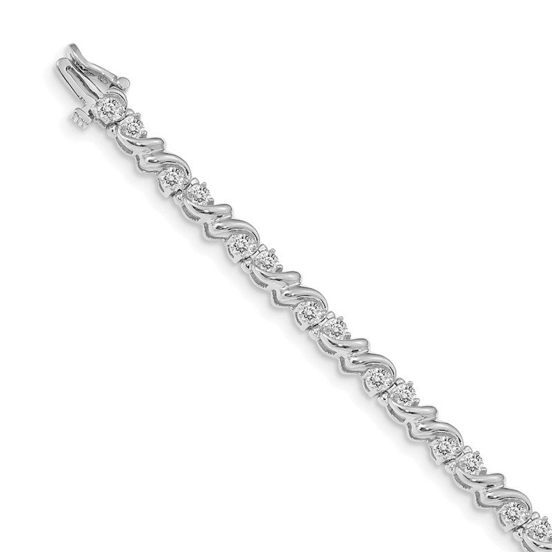 Quality Gold 14k White Gold AAA Diamond Tennis Bracelet