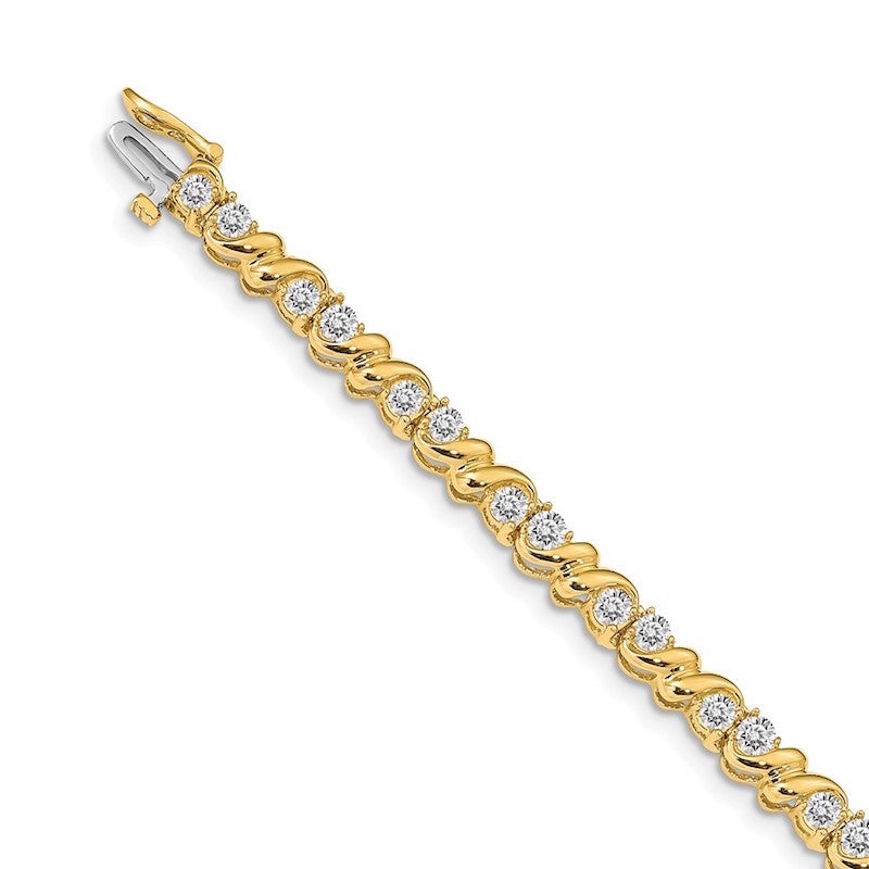 Quality Gold 14k Yellow Gold AAA Diamond Tennis Bracelet