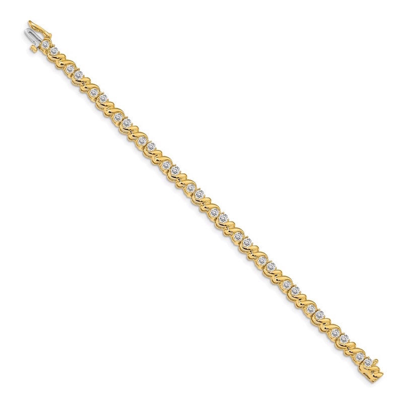 Quality Gold 14k Yellow Gold A Diamond Tennis Bracelet