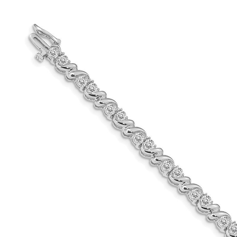 Quality Gold 14k White Gold AAA Diamond Tennis Bracelet