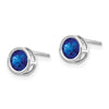 Quality Gold 14k White Gold 5mm Bezel Sapphire Stud Earrings