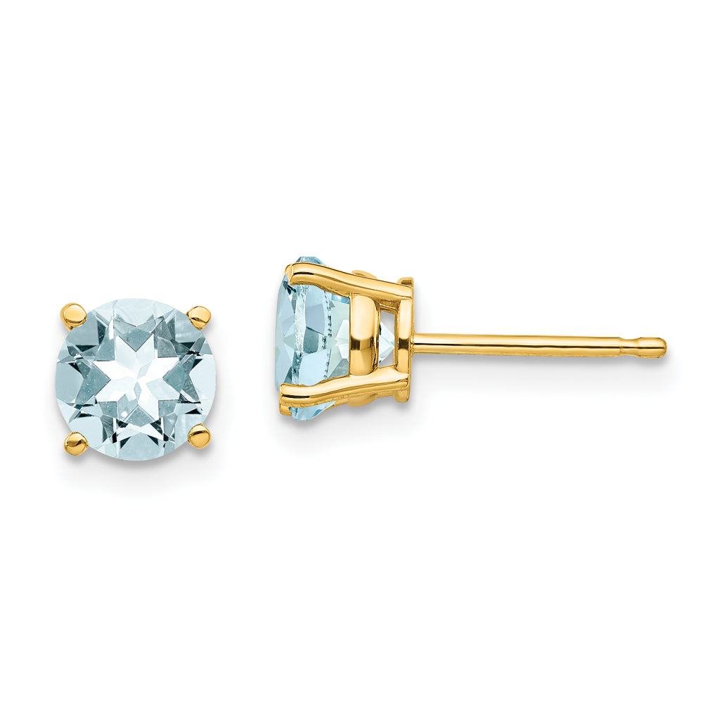 Quality Gold 14k Aquamarine Earrings