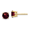 Quality Gold 14k 6mm Garnet Checker Earrings