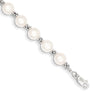 Quality Gold 14k White Gold White Round Freshwater Cultured Pearl Bracelet
