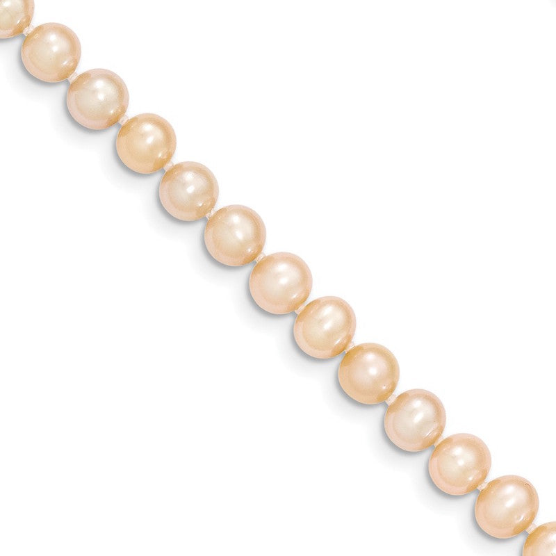 Quality Gold 14k Pink Near Round Freshwater Cultured Pearl Bracelet