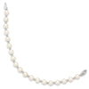 Quality Gold 14k White Gold White Near Round Cultured Pearl Bead Bracelet