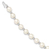 Quality Gold 14k White Gold White Near Round Cultured Pearl Bead Bracelet