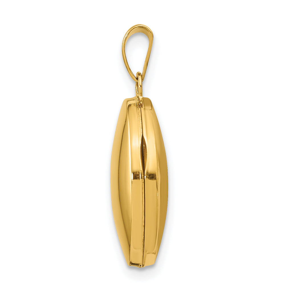 Quality Gold 14k Yellow Gold Plain Polished Oval Locket