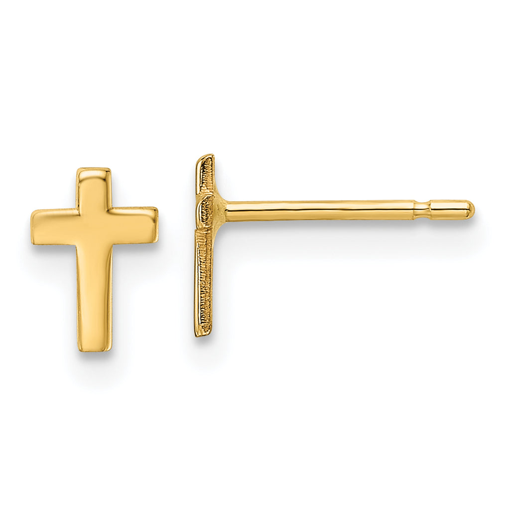 Quality Gold 14k Polished Cross Post Earrings