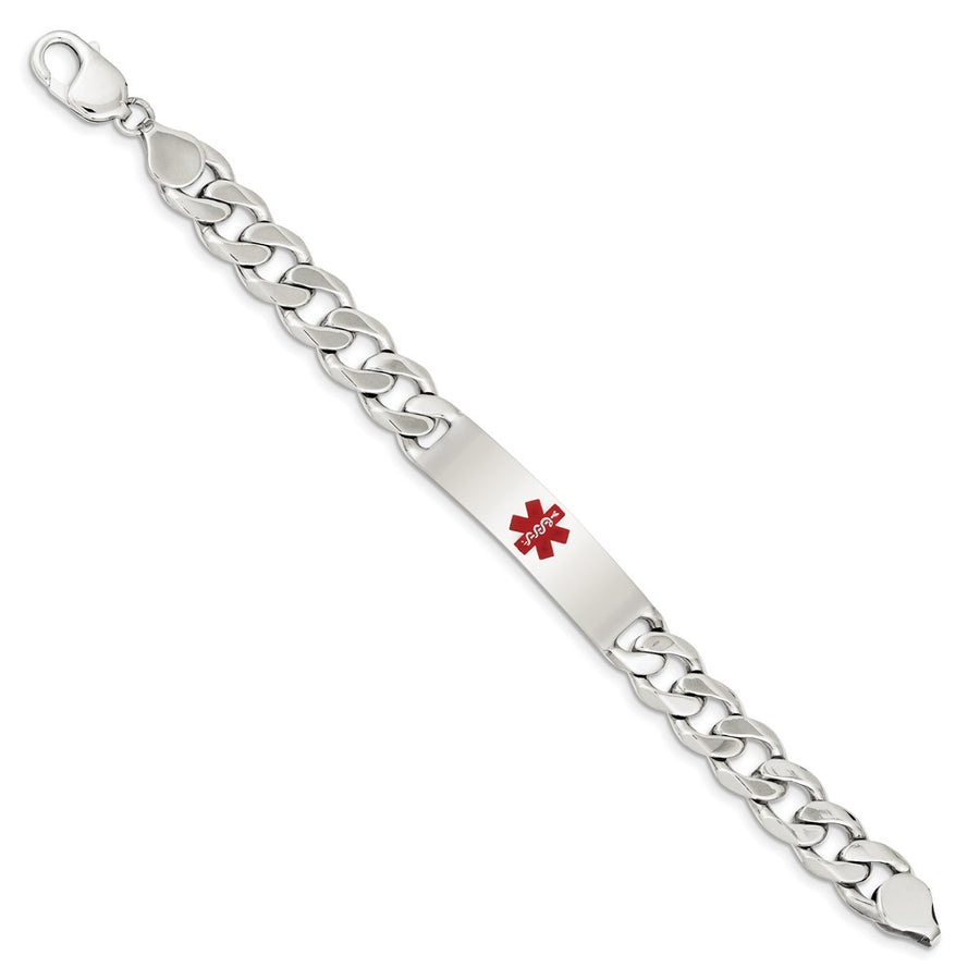 Quality Gold Sterling Silver Polished Medical Curb Link ID Bracelet