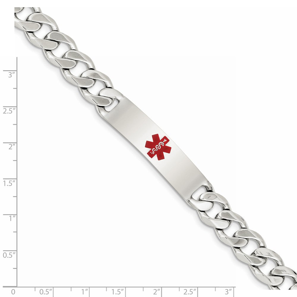 Quality Gold Sterling Silver Polished Medical Curb Link ID Bracelet