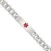 Quality Gold Sterling Silver Polished Medical Curb Link ID Bracelet