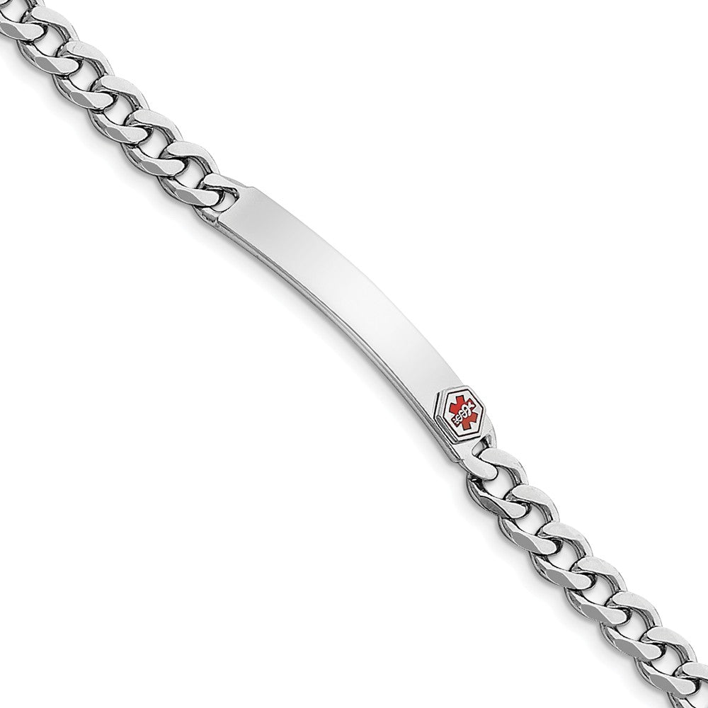 Quality Gold Sterling Silver Rhodium-plated Enameled Medical ID Curb Link Bracelet