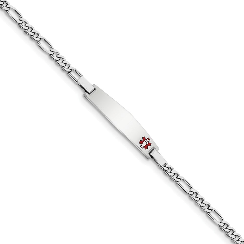 Quality Gold Sterling Silver Rhodium Children's Medical ID Bracelet Figaro ID Bracelet