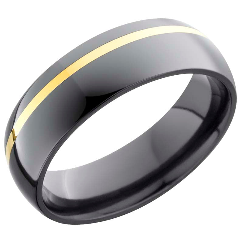 Lashbrook Black & Yellow Zirconium 6mm Men's Wedding Band