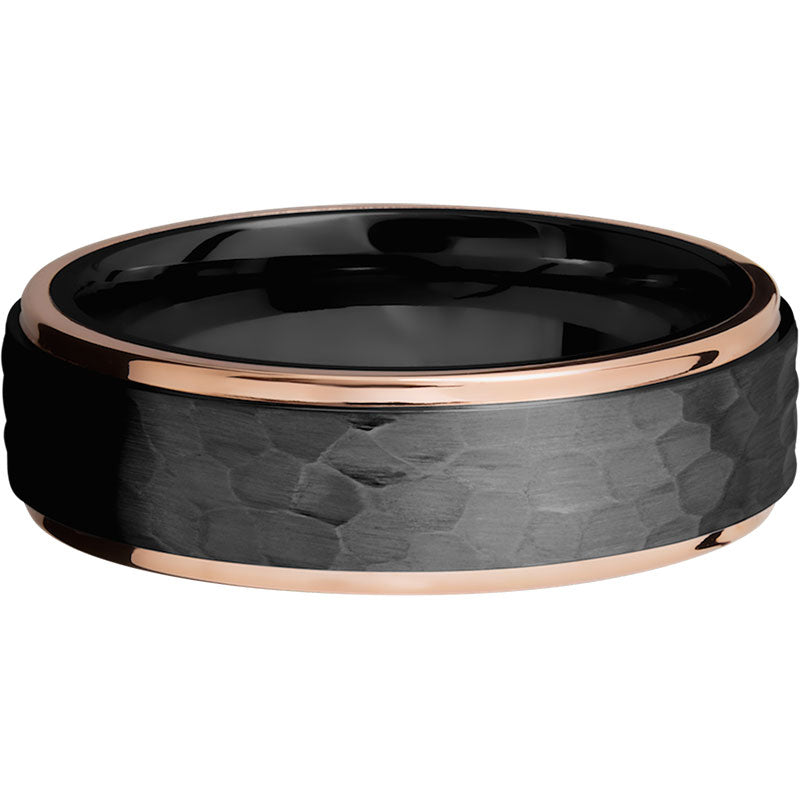 Lashbrook Black & Rose Zirconium 7mm Men's Wedding Band