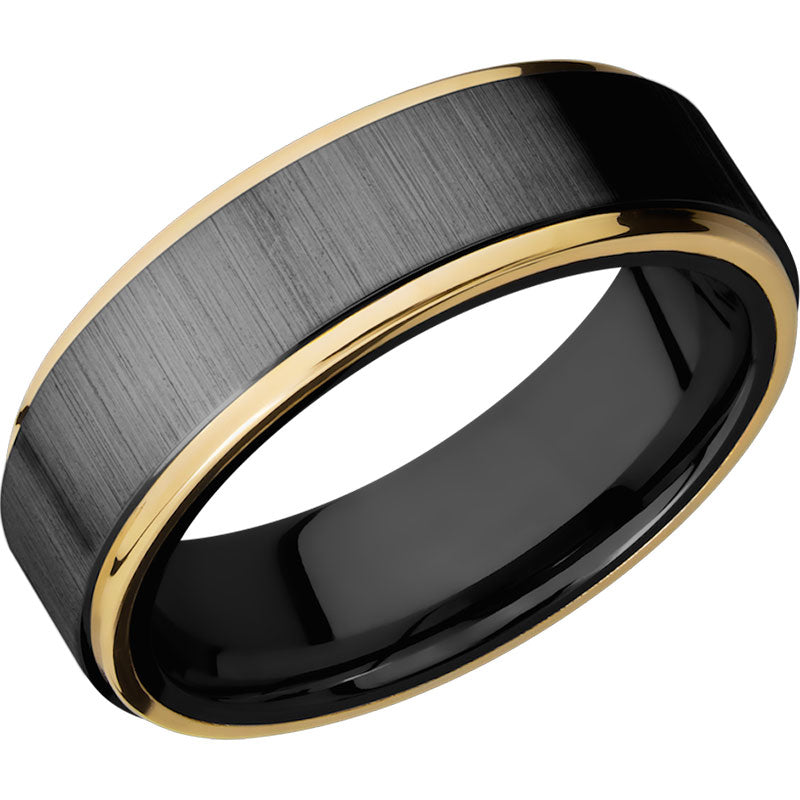 Lashbrook Black & Yellow Zirconium 7mm Men's Wedding Band
