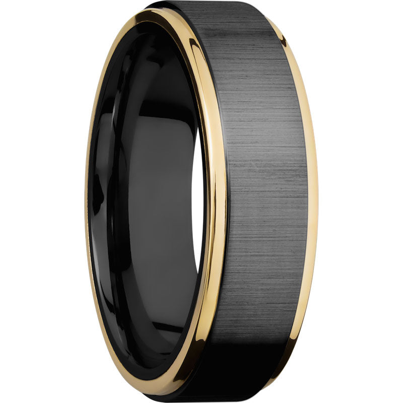Lashbrook Black & Yellow Zirconium 7mm Men's Wedding Band